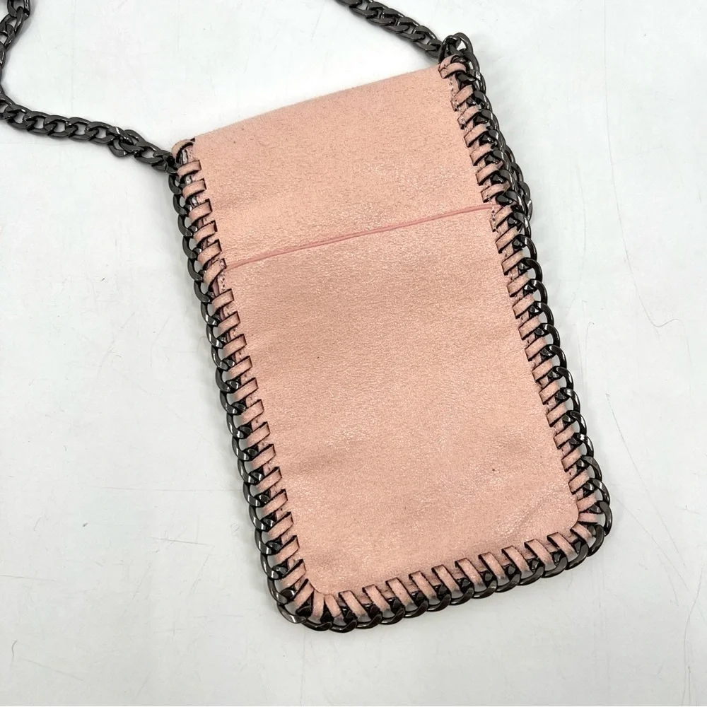 UNBRANDED Pink Faux Leather Crossbody Bag w/ Metal Trim Purse